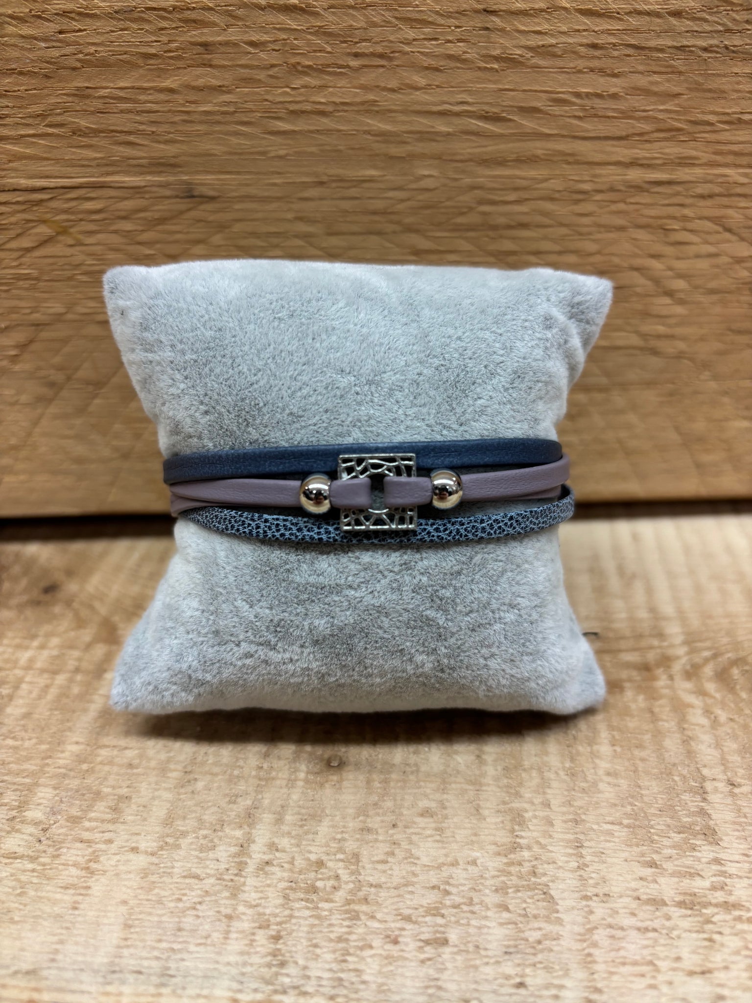 BRACELET CUIR CRÉART "MADY" LILAS