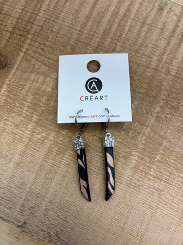 BOUCLE D'OREILLES INOX CRÉART "IMPRESSION" NATUREL
