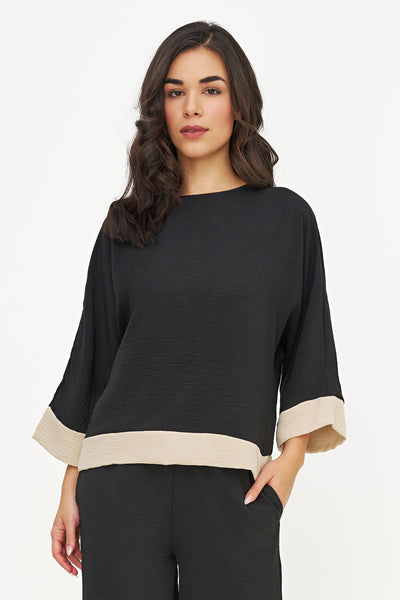 BLOUSE M. ITALY "BLACK COMBO" (10-12913Z)