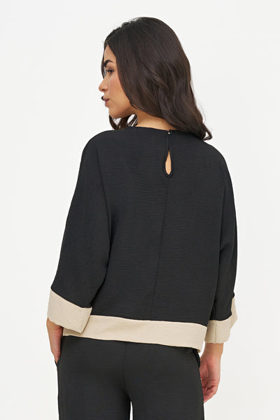 BLOUSE M. ITALY "BLACK COMBO" (10-12913Z)