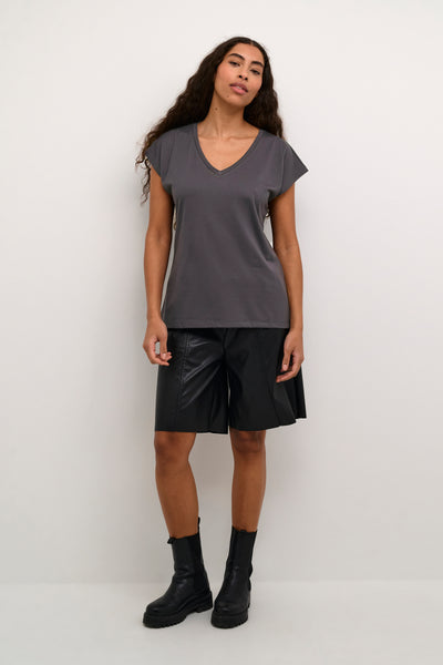 T-SHIRT KAFFE "LISE" BLACK OYSTER