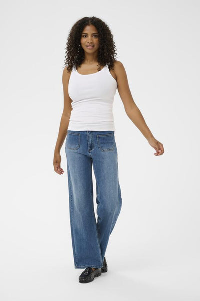 CAMISOLE KAFFE "CARNA TOP" OPTICAL WHITE