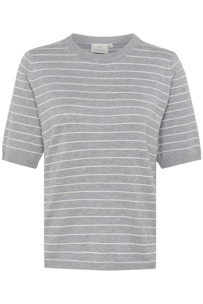 CHANDAIL KAFFE "LIZZA STRIPED" GREY MELANGE/CHALK
