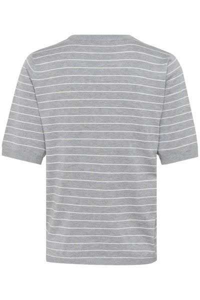 CHANDAIL KAFFE "LIZZA STRIPED" GREY MELANGE/CHALK