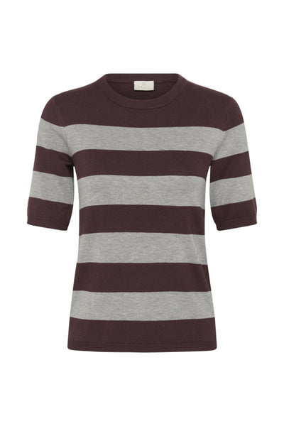 CHANDAIL KAFFE "LIZZA STRIPED" FUDGE/GREY MELANGE