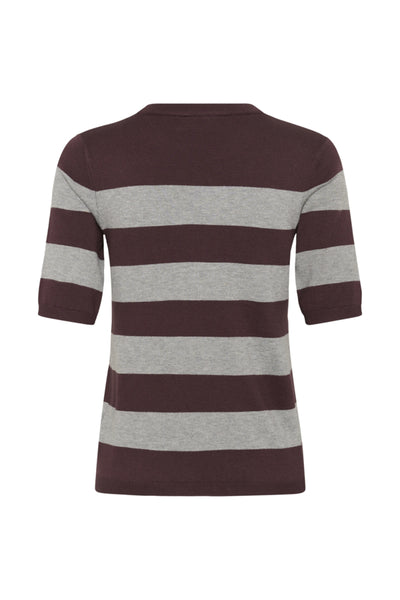 CHANDAIL KAFFE "LIZZA STRIPED" FUDGE/GREY MELANGE