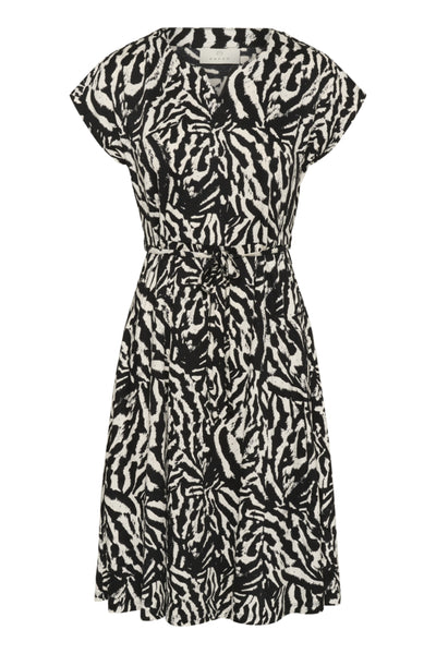 ROBE KAFFE "BELLA" BLACK ANIMAL PRINT