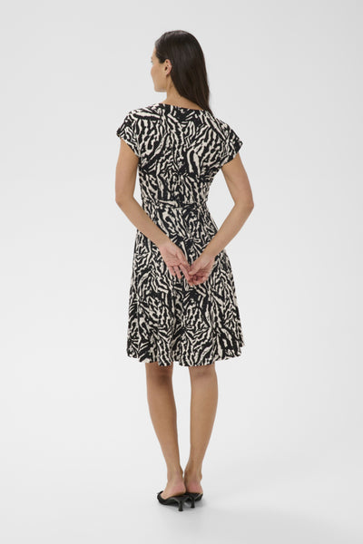 ROBE KAFFE "BELLA" BLACK ANIMAL PRINT
