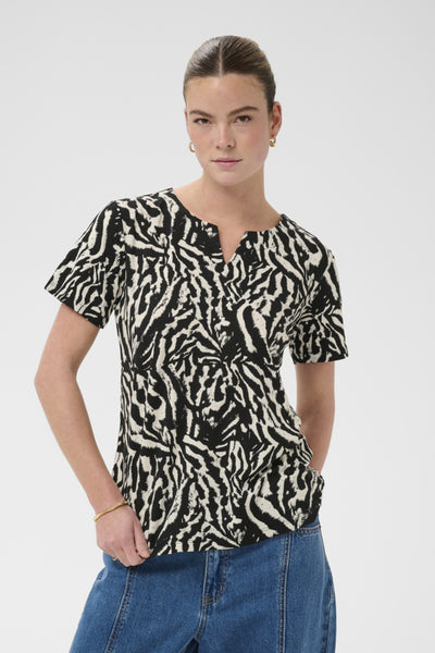 CHANDAIL KAFFE "BELLA" BLACK ANIMAL PRINT