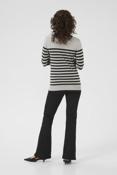 CHANDAIL KAFFE "LIZZA STRIPED ROLLNECK" GREY MELANGE