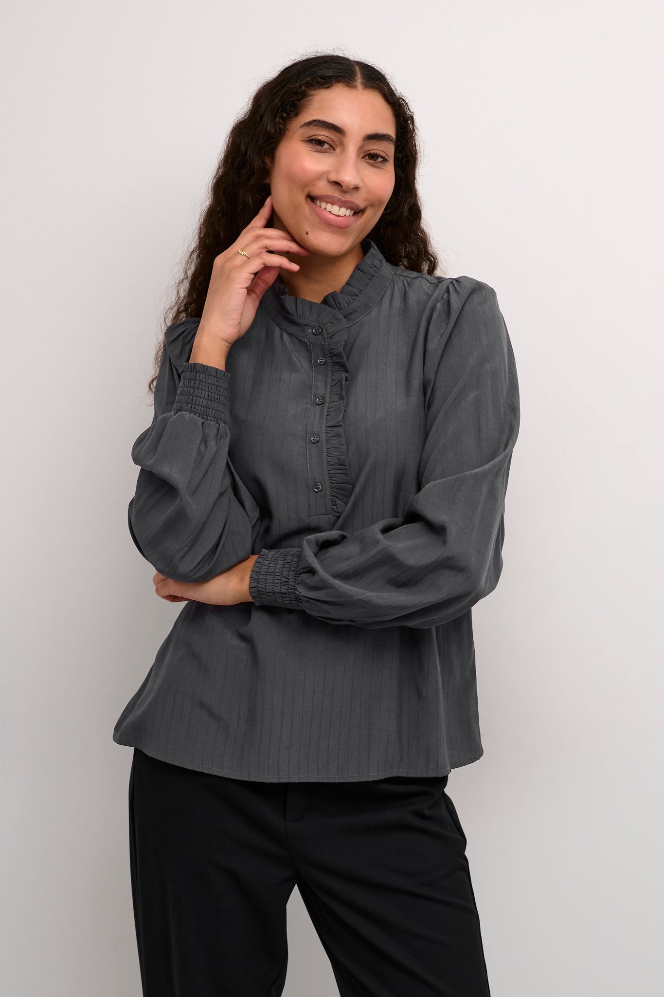 BLOUSE KAFFE "DORIT" BLACK OYSTER