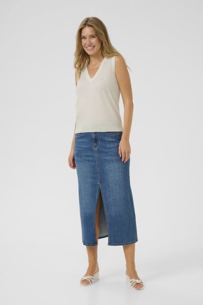 CAMISOLE KAFFE "LIZZA" CHALK
