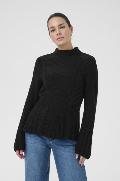 CHANDAIL TRICOT KAFFE "DOLRIA" BLACK DEEP