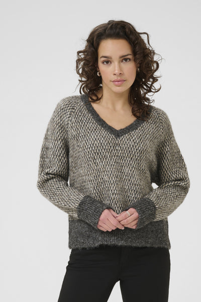 CHANDAIL TRICOT KAFFE "MELINDA" DARK GREY