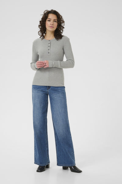 CHANDAIL KAFFE "OMI" GREY MELANGE