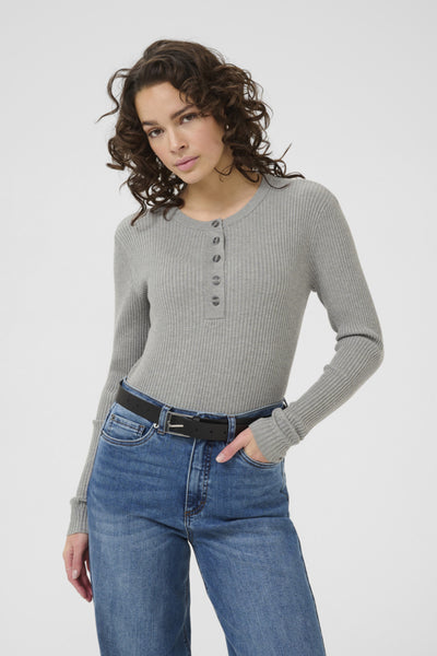 CHANDAIL KAFFE "OMI" GREY MELANGE