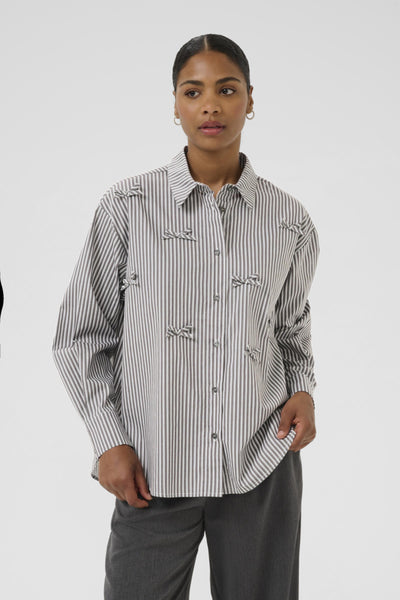 CHEMISE KAFFE "MARIANNE" WHITE & GREY STRIPE