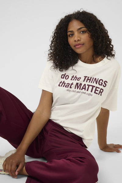 T-SHIRT KAFFE "ELLY" CHALK