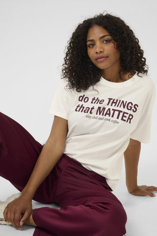 T-SHIRT KAFFE "ELLY" CHALK