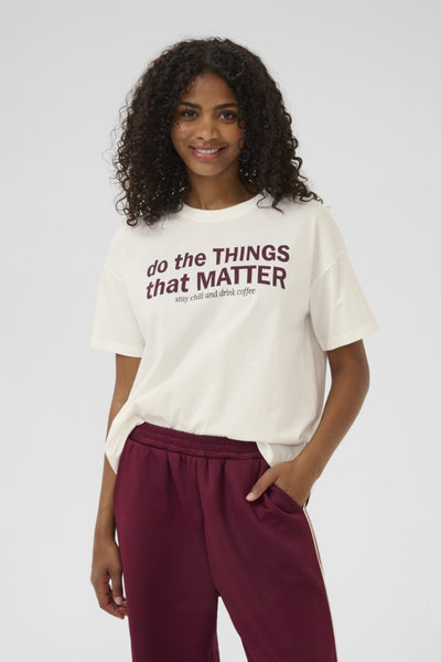 T-SHIRT KAFFE "ELLY" CHALK