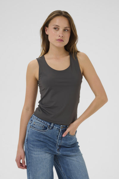 CAMISOLE KAFFE "ARINA TOP" BLACK OYSTER