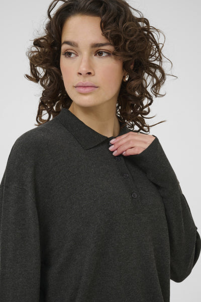 CHANDAIL KAFFE "LIZZA POLO" DARK GREY
