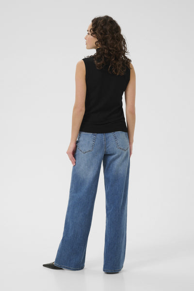 CAMISOLE KAFFE "LIZZA COL" BLACK DEEP