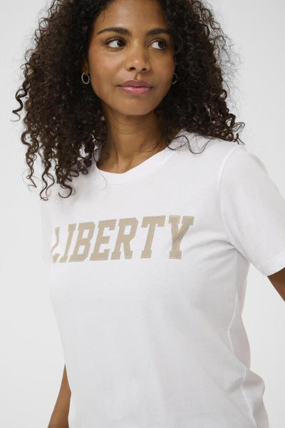 T-SHIRT KAFFE "JEAN" OPTICAL WHITE