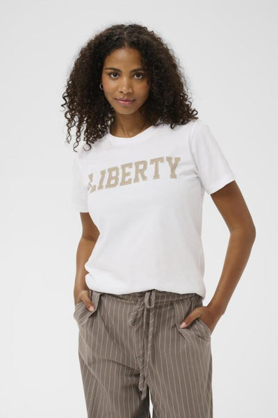 T-SHIRT KAFFE "JEAN" OPTICAL WHITE