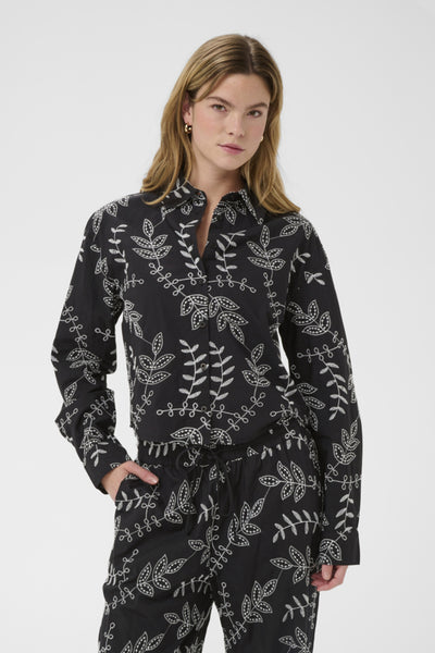 CHEMISE KAFFE "ELORA" BLACK & CHALK