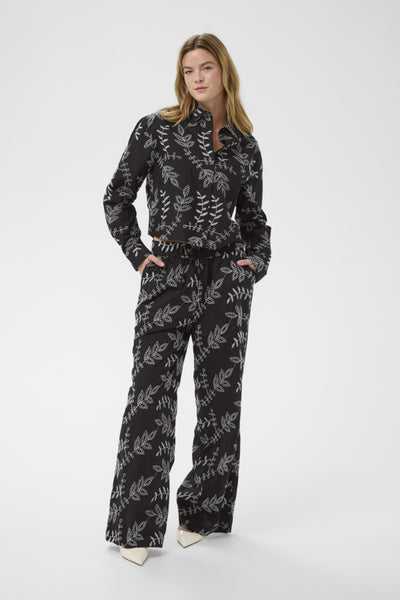 PANTALON KAFFE "ELORA" BLACK & CHALK