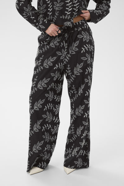 PANTALON KAFFE "ELORA" BLACK & CHALK
