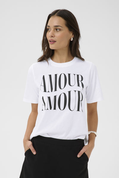 T-SHIRT KAFFE "CHERIE" OPTICAL WHITE