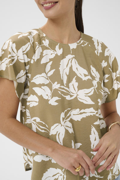 BLOUSE KAFFE "MARLO" OAK CHALK LEAVES