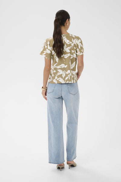 BLOUSE KAFFE "MARLO" OAK CHALK LEAVES