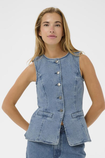VESTE KAFFE "VALLIS" BLUE WASHED DENIM