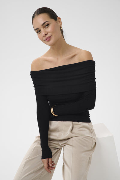CHANDAIL KAFFE "AUBREE OFF SHOULDER" BLACK DEEP