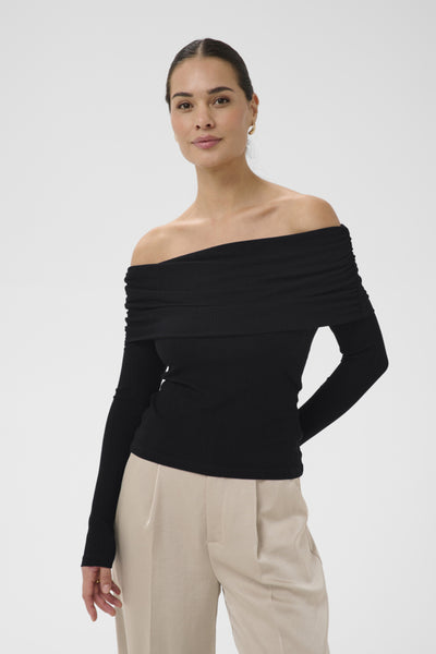 CHANDAIL KAFFE "AUBREE OFF SHOULDER" BLACK DEEP