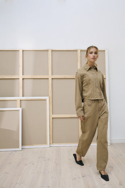 PANTALON KAFFE "BRYNN BARREL" WASHED PETRIFIED