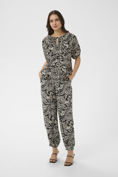 BLOUSE KAFFE "BELLA" BLACK CHALK PAISLEY