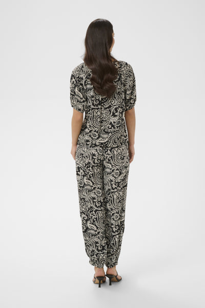 BLOUSE KAFFE "BELLA" BLACK CHALK PAISLEY