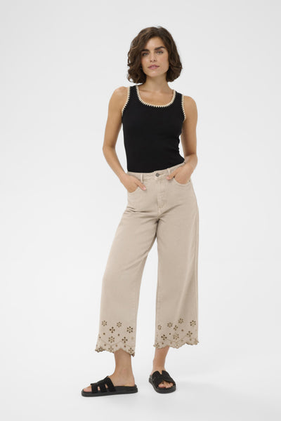 CAMISOLE KAFFE "CARNA BRODERIE " BLACK DEEP
