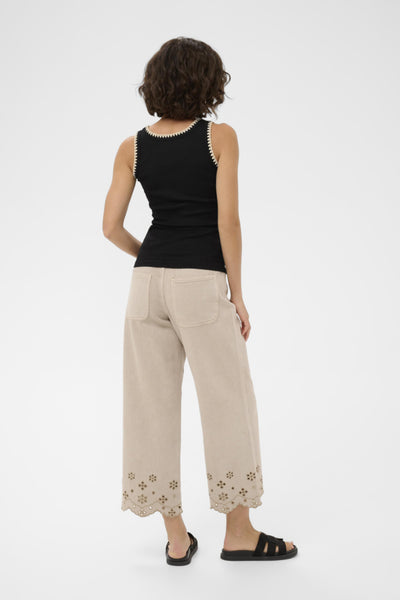 CAMISOLE KAFFE "CARNA BRODERIE " BLACK DEEP
