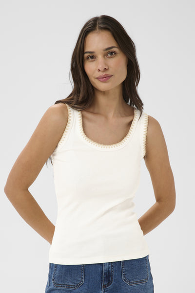 CAMISOLE KAFFE "CARNA BRODERIE " CHALK