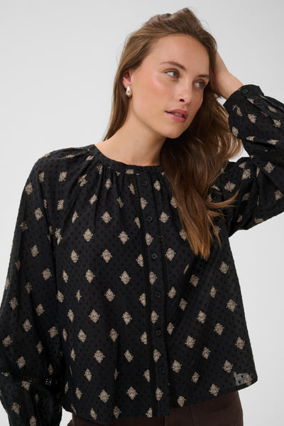 BLOUSE KAFFE "WILA" BLACK VINTAGE