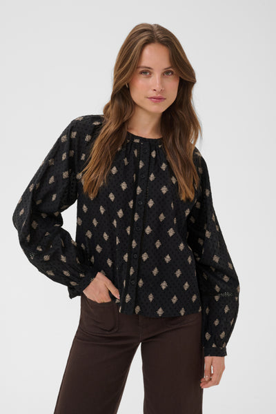 BLOUSE KAFFE "WILA" BLACK VINTAGE