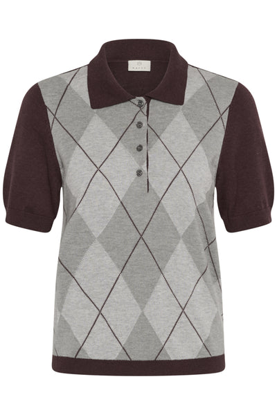 CHANDAIL KAFFE "GIZZA ARGYLE POLO" FUDGE & GREY ARGYLE