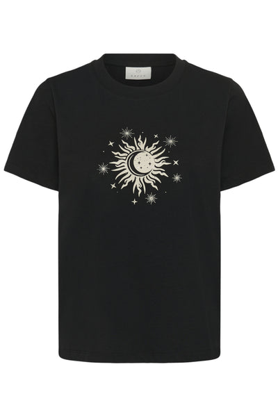 T-SHIRT KAFFE "JOANNA" BLACK & FEATHER GREY