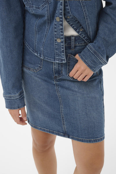 JUPE KAFFE "KARLA" MEDIUM BLUE DENIM