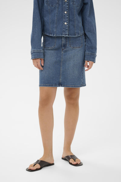 JUPE KAFFE "KARLA" MEDIUM BLUE DENIM